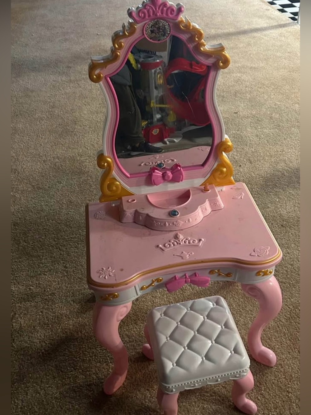 Girls Disney Princess Vanity Playset with Stool